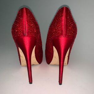 Aldo Sparkly Red Platform Pumps